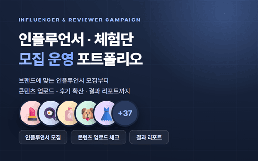 인플루언서·체험단 모집 운영 포트폴리오